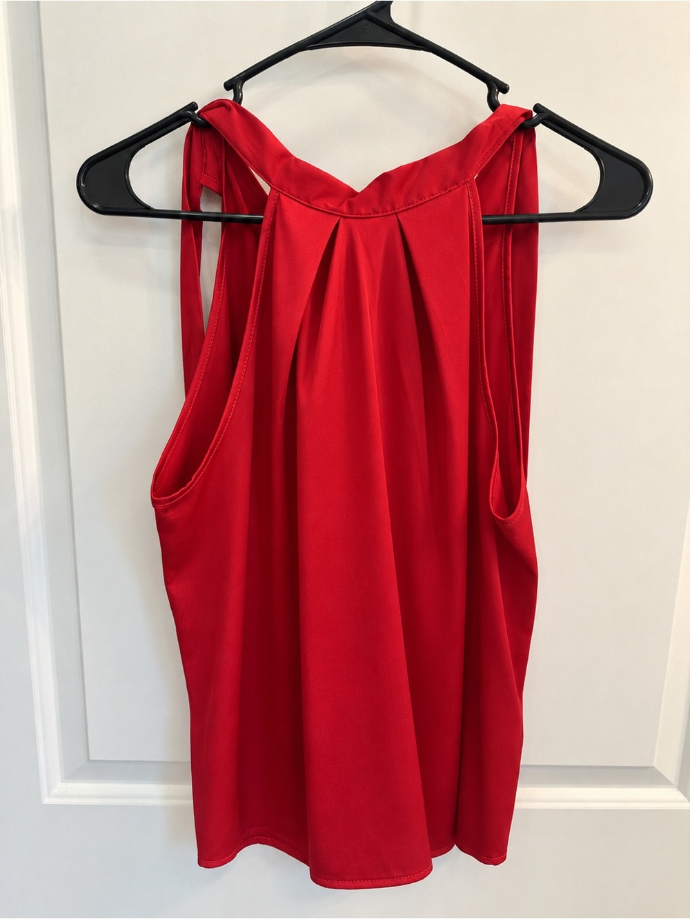 NWOT SHEIN Red Halter Pleated Tank Top